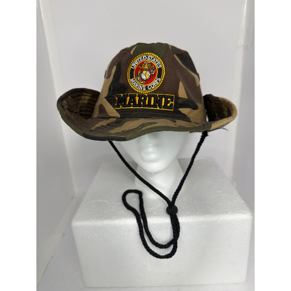 US Marine Corps USMC Camo Boonie Hat Woodland Camouflage Sun Bucket L/XL Mens
